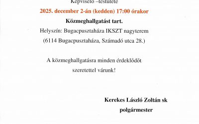 MEGHÍVÓ – Közmeghallgatás